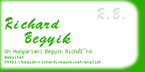 richard begyik business card